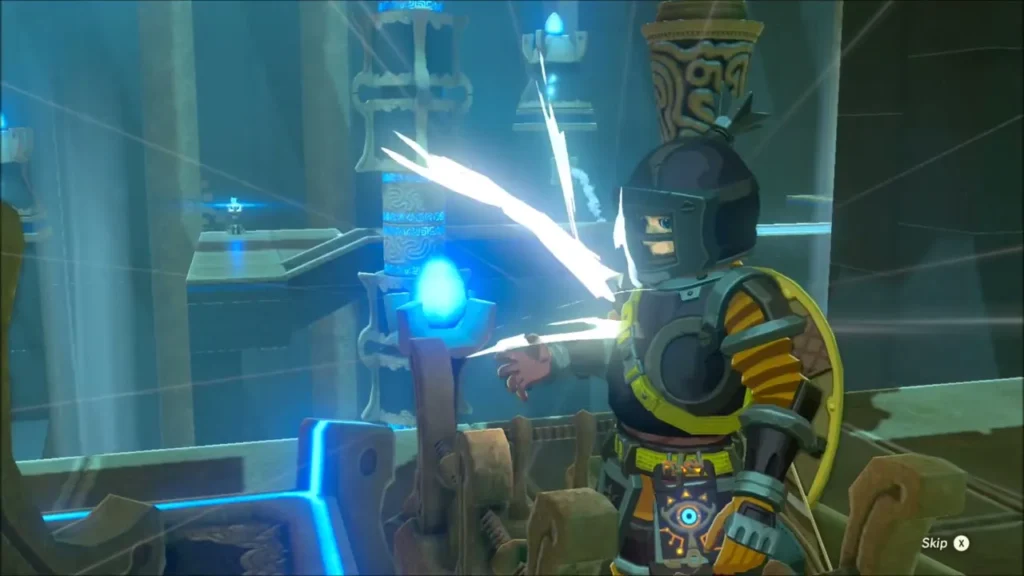 Link receiving the Spirit Orb in a burst of light Link receiving the Spirit Orb in a burst of light