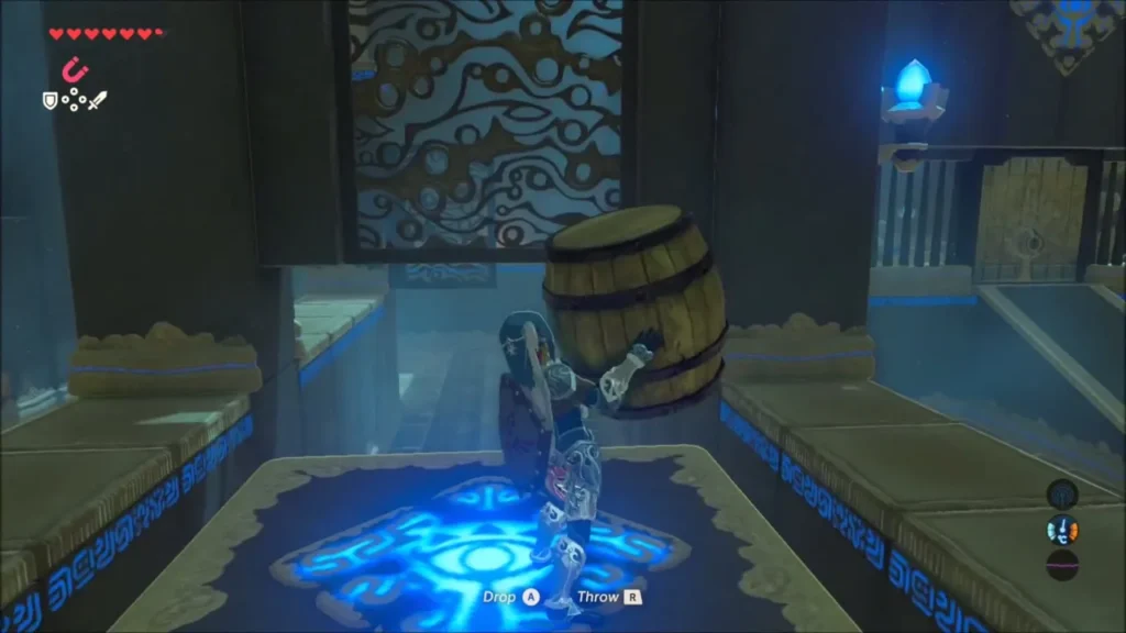 Link carrying a barrel to the floor switch