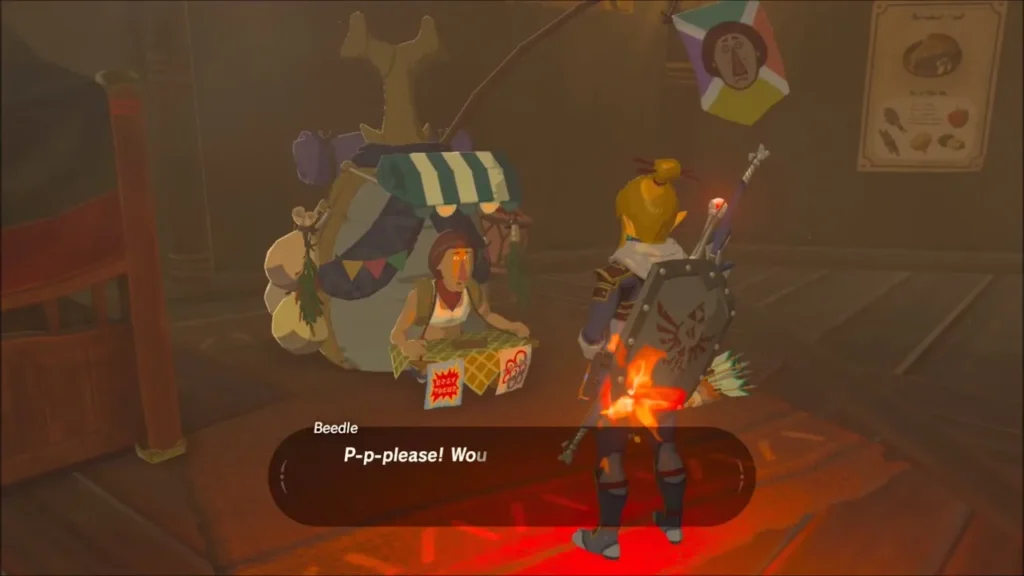 Link meeting Beedle at his stall inside the stable