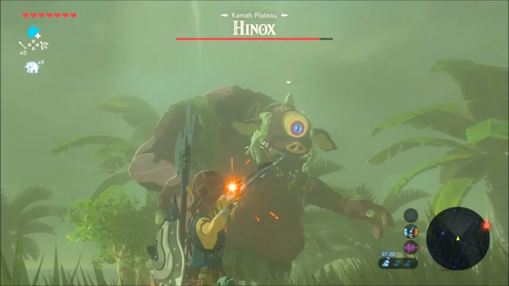 Fire arrow shot at the Kamah Plateau Hinox among palms