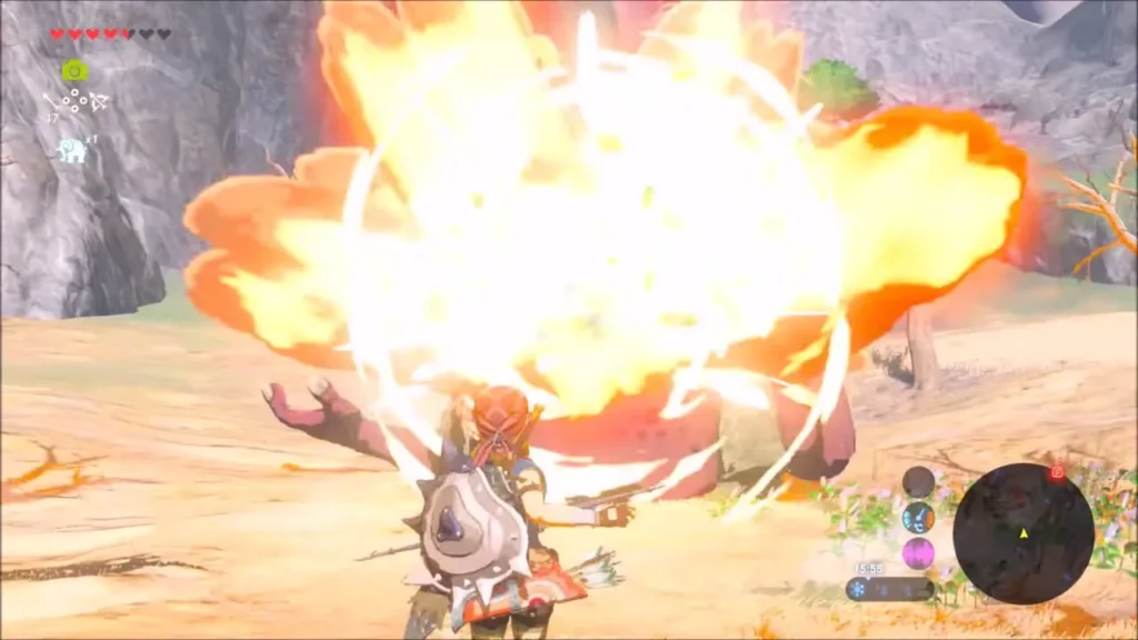 A bomb exploding against the sleeping Hinox