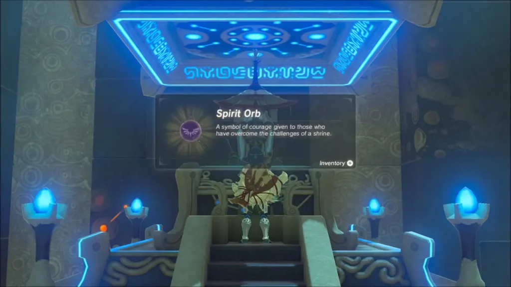 The monk presenting the Spirit Orb with its name box in Qukah Nata's Blessing