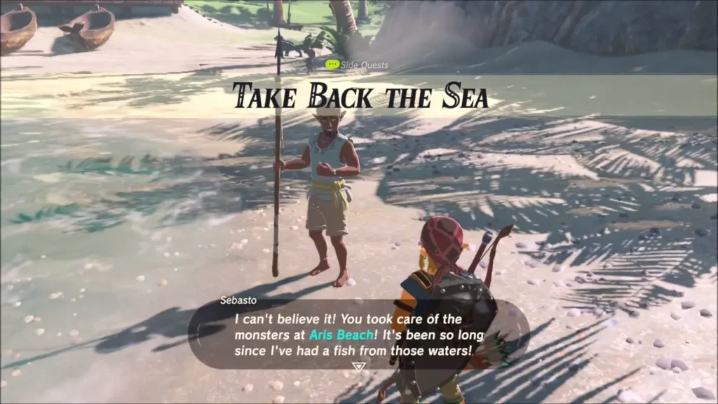 Sebasto thanking Link on Aris Beach as Take Back the Sea completes