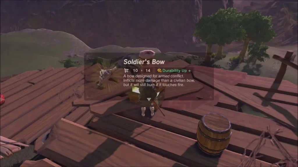 Soldier's Bow item box on the upper deck of the camp
