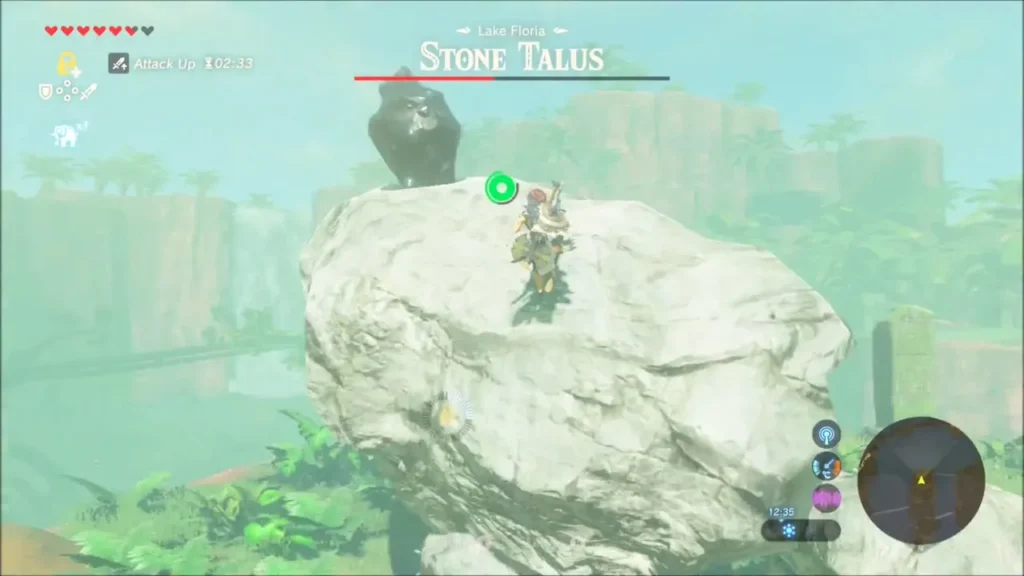 Link standing on the Stone Talus back among the ore
