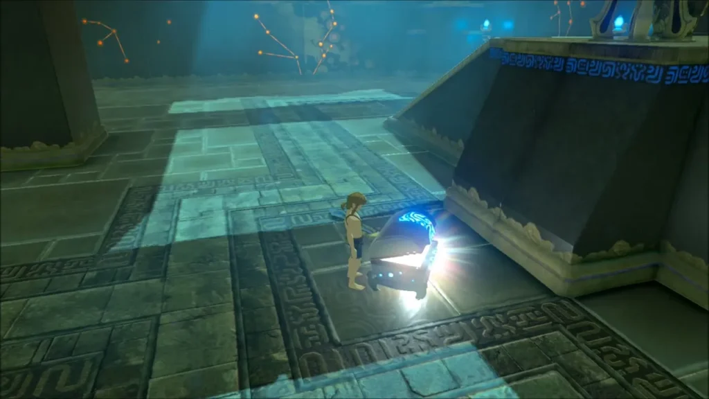 Link beside the chest that dropped to the floor in the last room Link beside the chest that dropped to the floor in the last room
