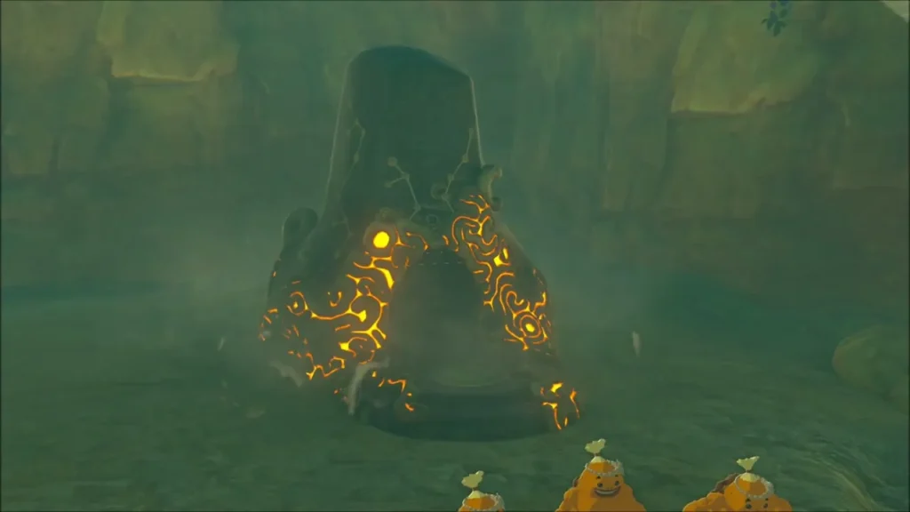 The Joloo Nah Shrine fully risen with glowing orange markings The Joloo Nah Shrine fully risen with glowing orange markings
