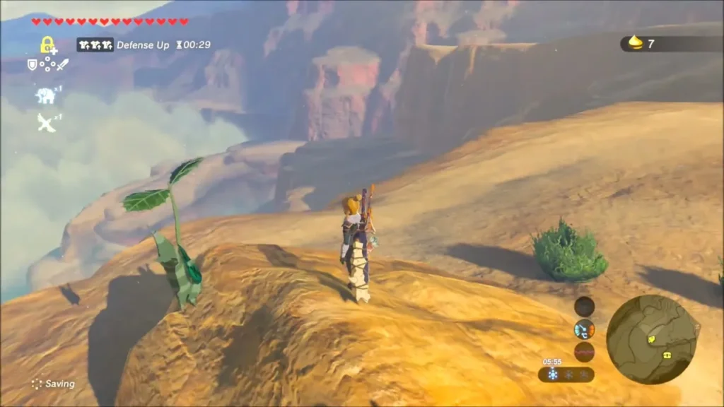 Link beside the Korok on the clifftop after the seed is given Link beside the Korok on the clifftop after the seed is given