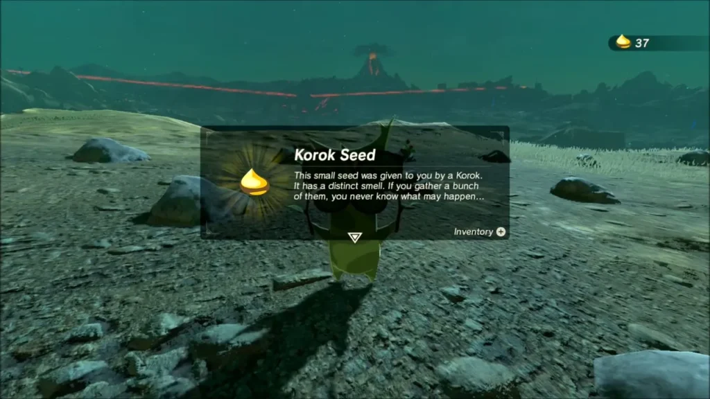 Korok Seed item box on the rocky hillside Korok Seed item box on the rocky hillside