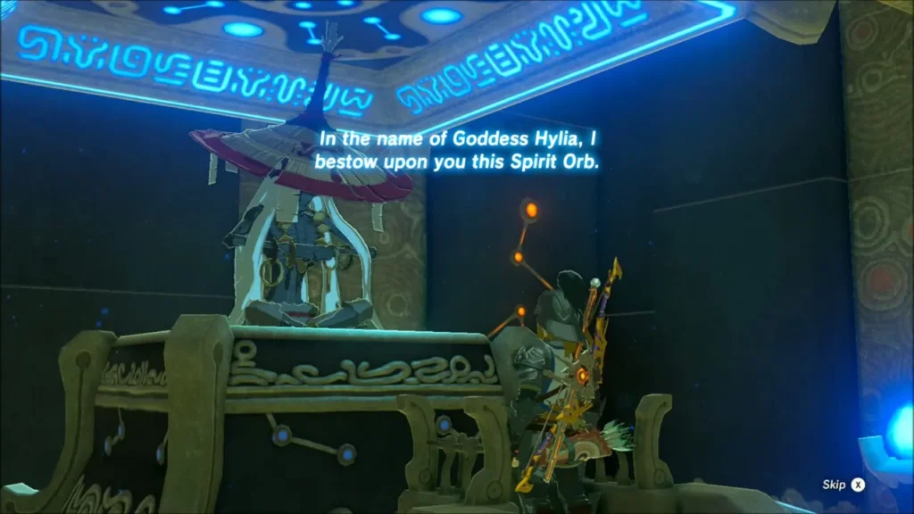 The monk at the altar bestowing the Spirit Orb on Link The monk at the altar bestowing the Spirit Orb on Link
