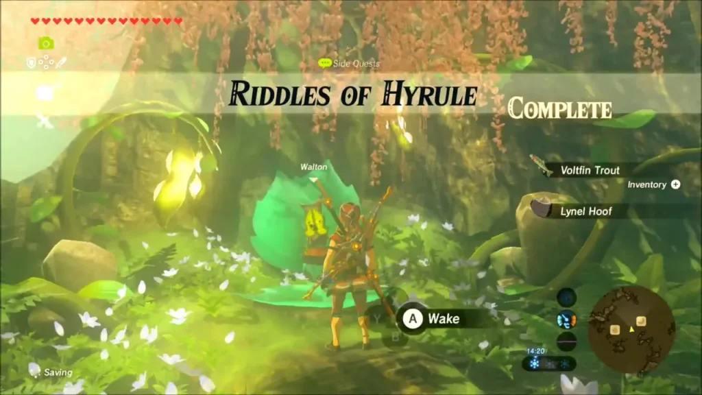 Riddles of Hyrule Complete banner with Voltfin Trout and Lynel Hoof given Riddles of Hyrule Complete banner with Voltfin Trout and Lynel Hoof given