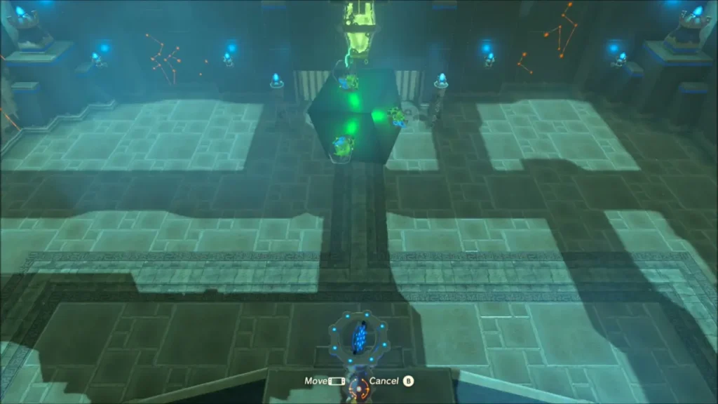 Turning the cube with motion control so its terminals touch the power source Turning the cube with motion control so its terminals touch the power source