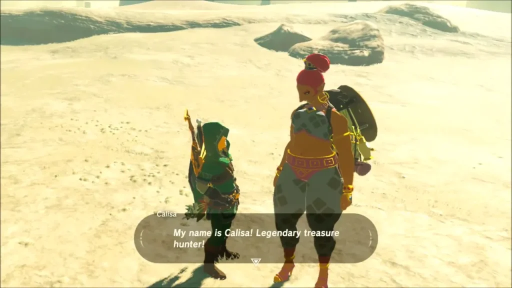 Calisa the treasure hunter introducing herself to Link Calisa the treasure hunter introducing herself to Link