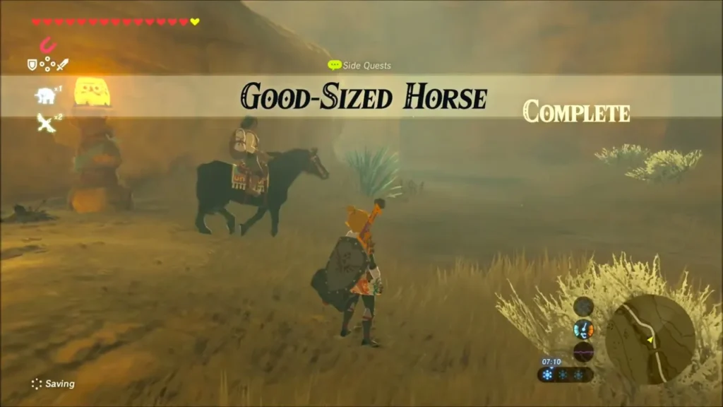 Good-Sized Horse Complete banner with Zyle riding off on the horse Good-Sized Horse Complete banner with Zyle riding off on the horse