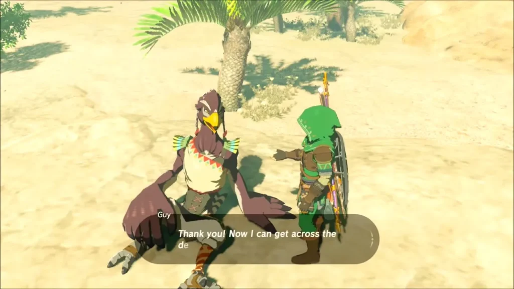 Guy the Rito thanking Link after drinking the elixir Guy the Rito thanking Link after drinking the elixir