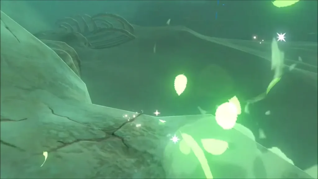 Green leaves burst out at the Korok's hiding spot on the bone ribs Green leaves burst out at the Korok's hiding spot on the bone ribs