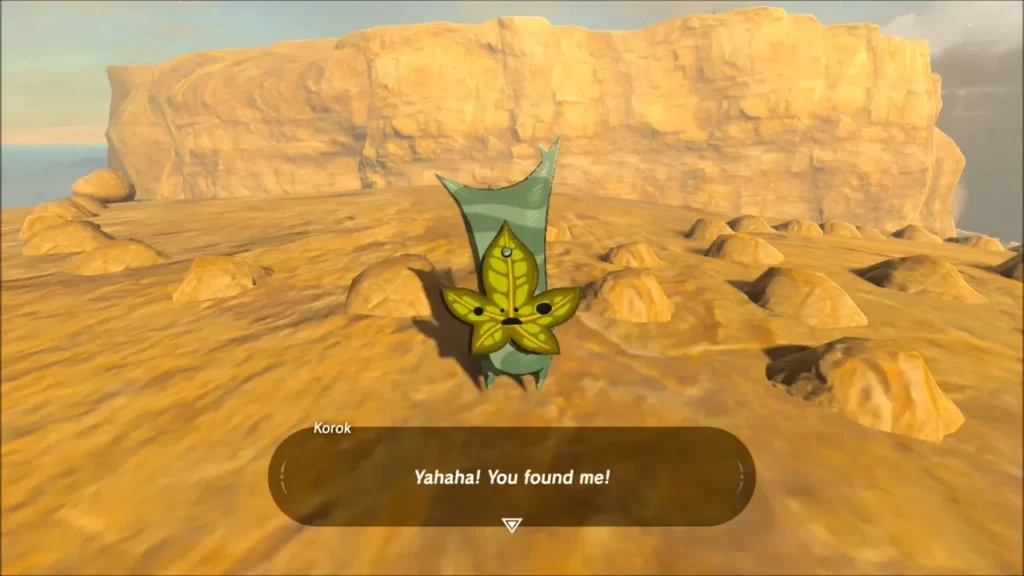 Korok saying Yahaha after the rock ring is completed Korok saying Yahaha after the rock ring is completed