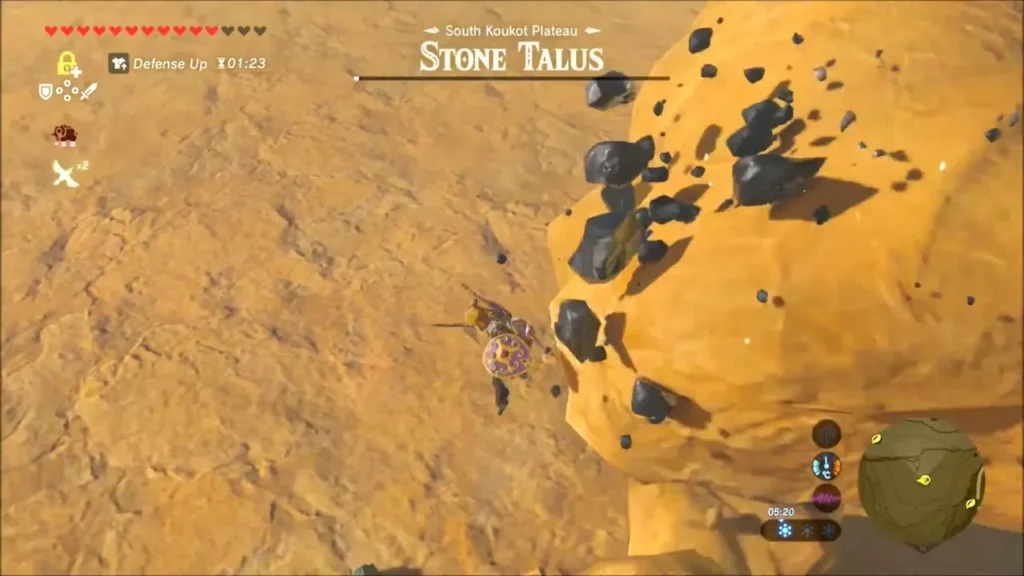 Ore chunks flying off the Stone Talus as the deposit collapses Ore chunks flying off the Stone Talus as the deposit collapses
