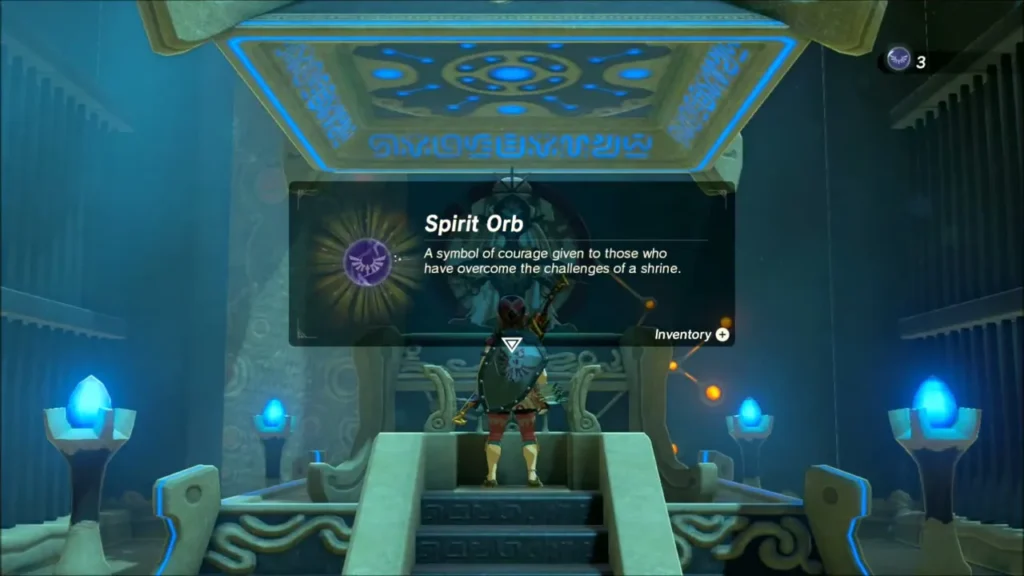 Link at the altar receiving the Spirit Orb Link at the altar receiving the Spirit Orb