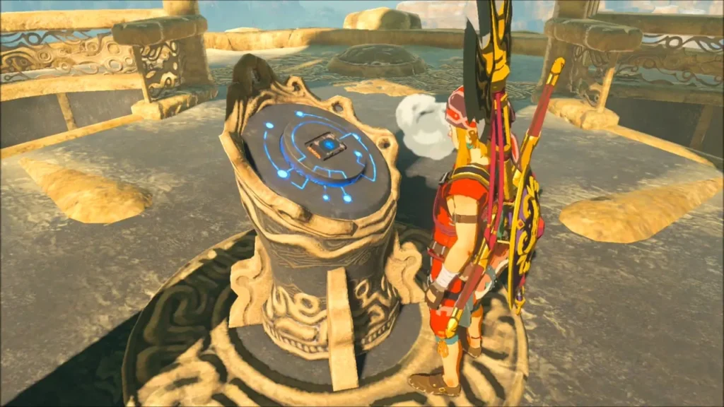 Tower terminal glowing blue after Link activates it Tower terminal glowing blue after Link activates it