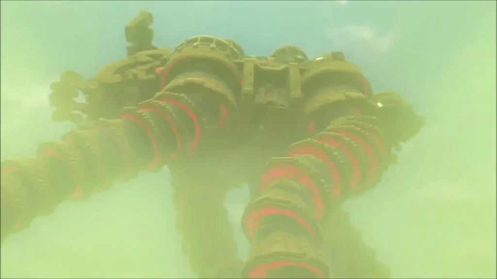 Vah Naboris striding overhead through the dust with red-glowing legs Vah Naboris striding overhead through the dust with red-glowing legs