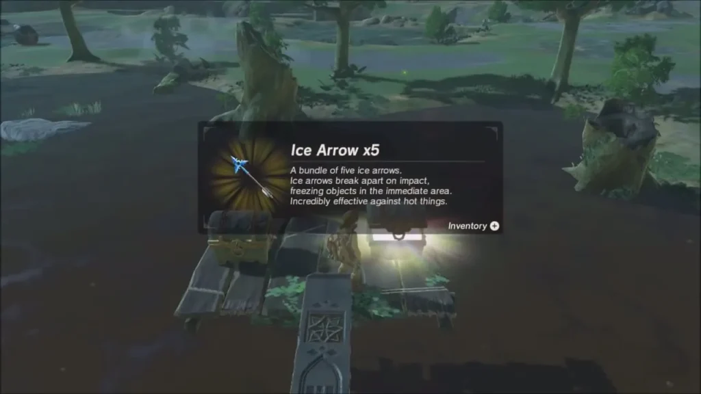 Ice Arrow x5 item box over the wooden platform with chests Ice Arrow x5 item box over the wooden platform with chests