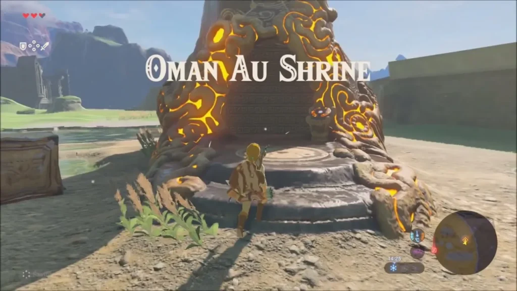 Link at the glowing doorway of Oman Au Shrine Link at the glowing doorway of Oman Au Shrine