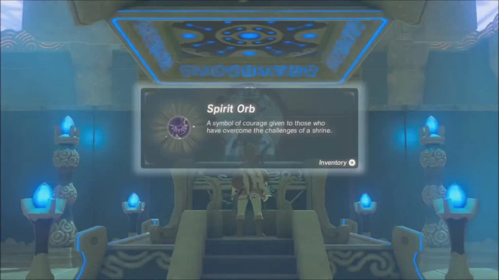 Link receiving a Spirit Orb from the monk Link receiving a Spirit Orb from the monk