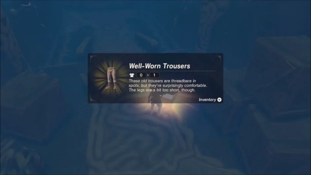 Item box for the Well-Worn Trousers just taken from a chest Item box for the Well-Worn Trousers just taken from a chest