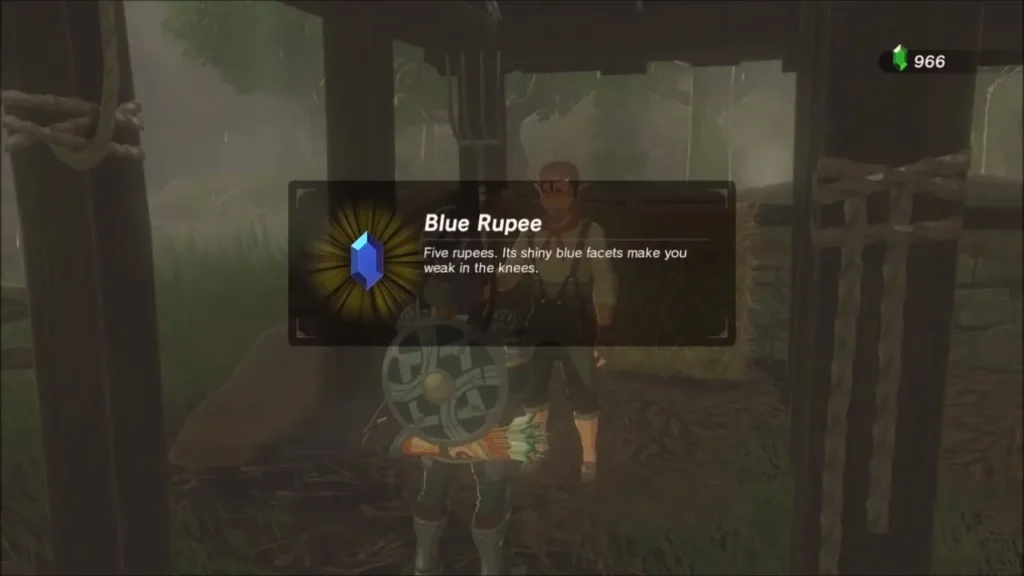 Dantz hands Link a Blue Rupee after the deer hunt