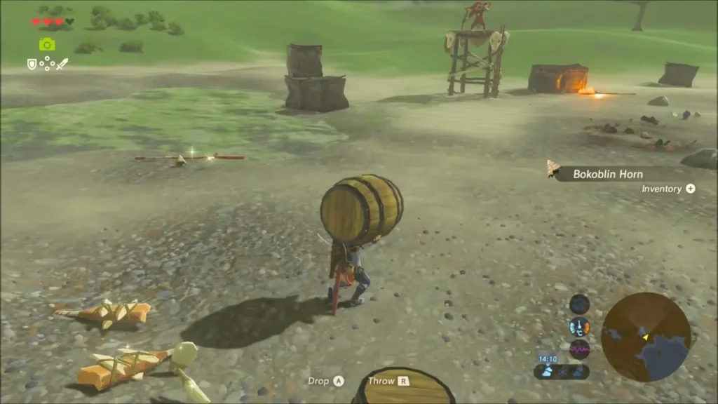 Bokoblin Horn and Fangs lying on the ground after the fight