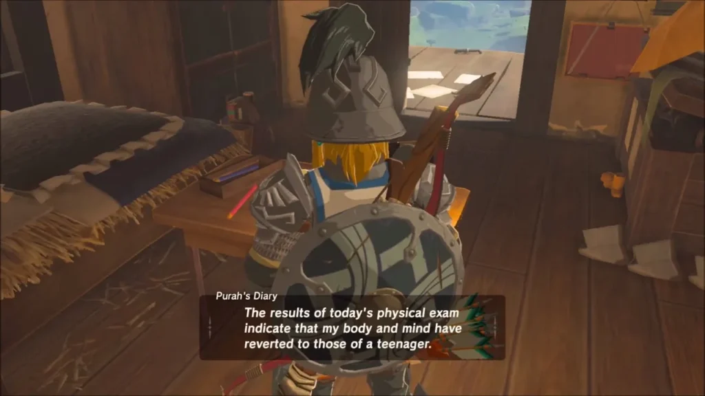 Purah's Diary entry saying her body reverted to that of a teenager