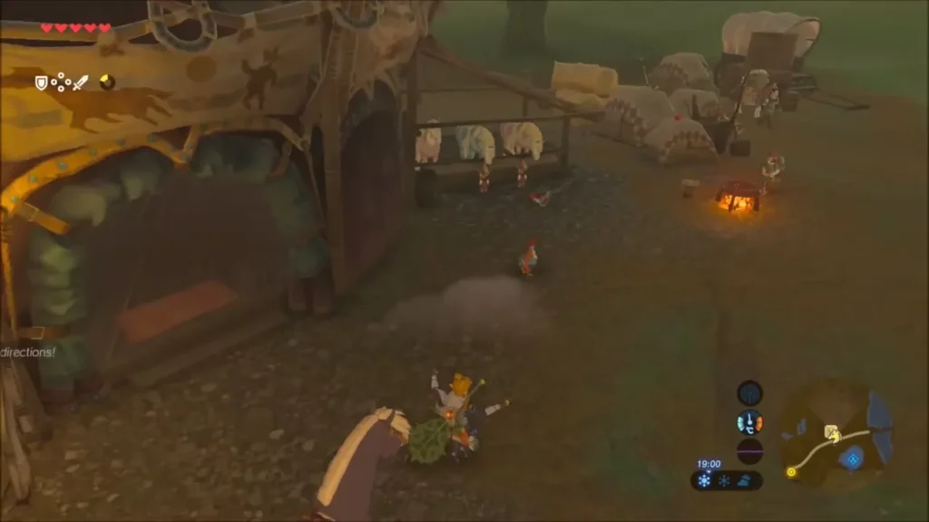 Link arriving at Dueling Peaks Stable at dusk