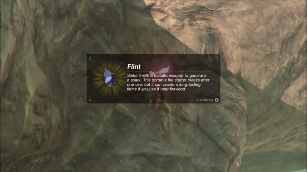 Flint item box shown after opening the chest in the cliff nook