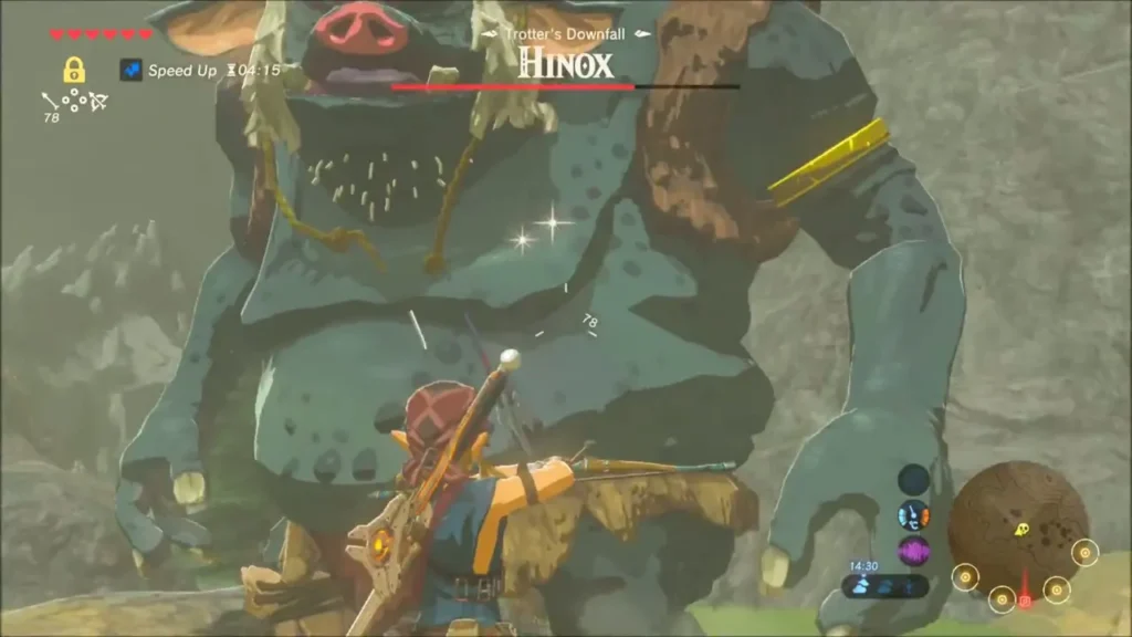 Link close to the Hinox while it is distracted
