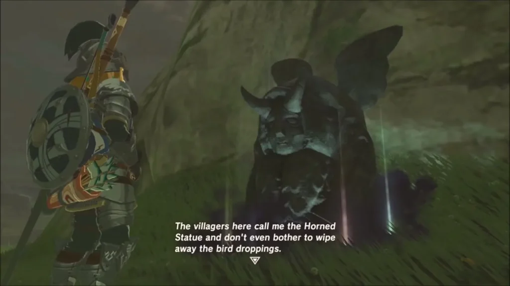The Horned Statue introducing itself to Link