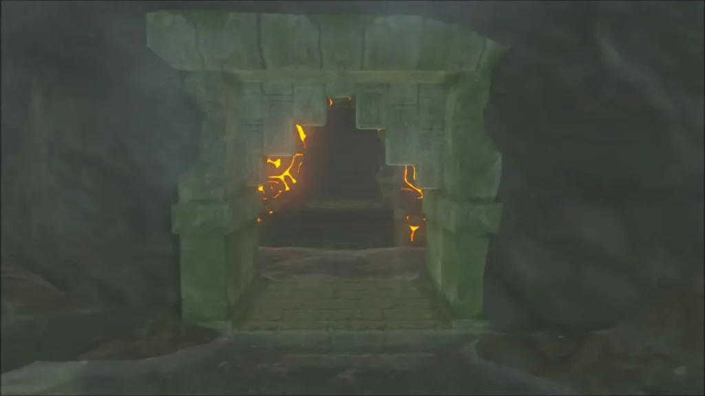The glowing entrance of Jitan Sa'mi Shrine risen behind the pool