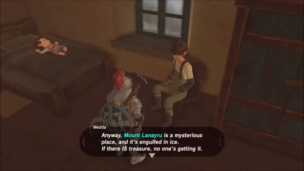 Medda talking to Link about icy Mount Lanayru