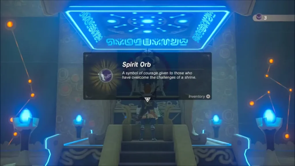 Spirit Orb received at the shrine altar