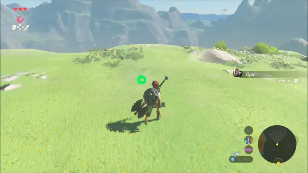 Link collecting an Opal on the hillside