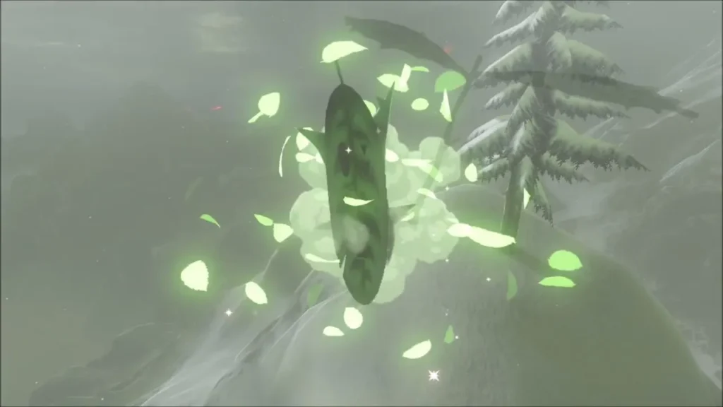 Korok bursting out in green leaves on the pine peak