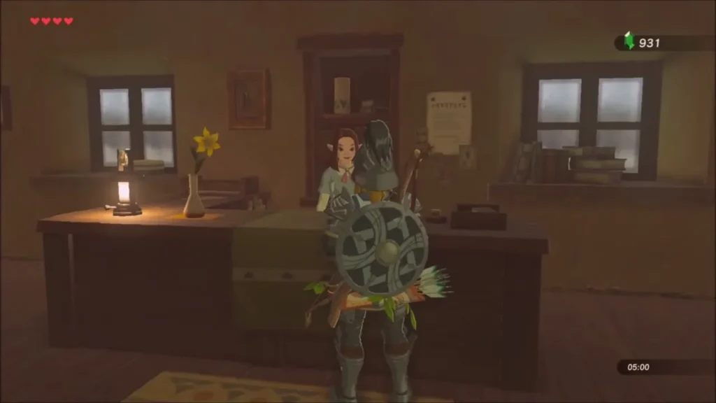 Link at Prima's desk after a night's rest at the inn