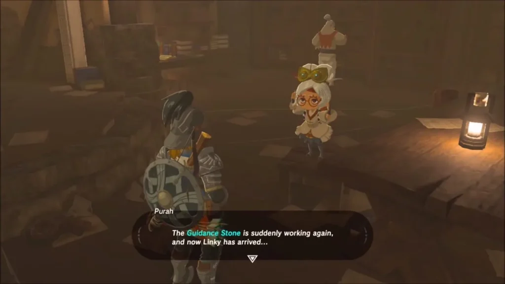 Purah says the Guidance Stone is working again and Linky has arrived
