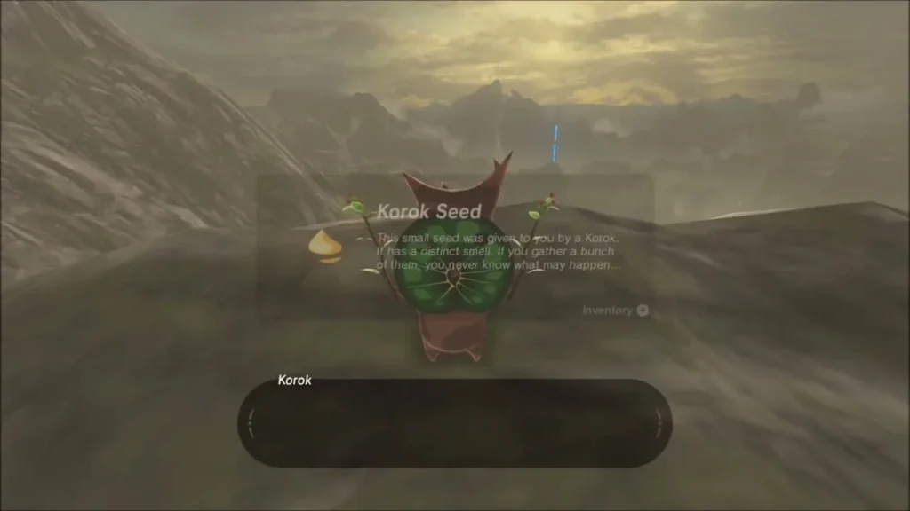 Korok handing over a Korok Seed at the summit