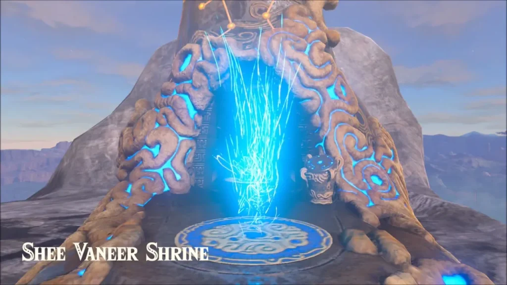 Shee Vaneer Shrine entrance with its name on screen