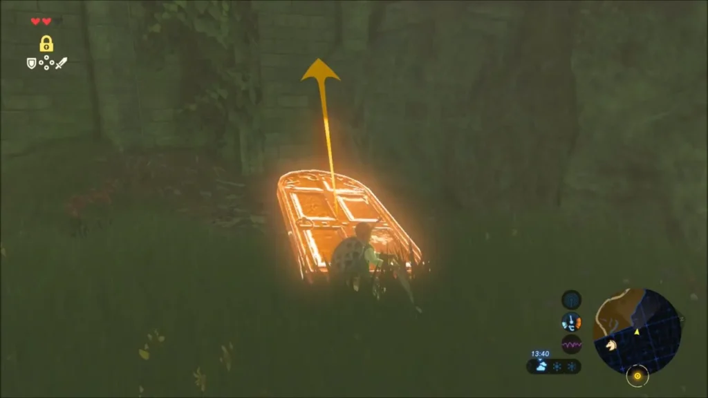 The slab glowing orange under Stasis before the strike