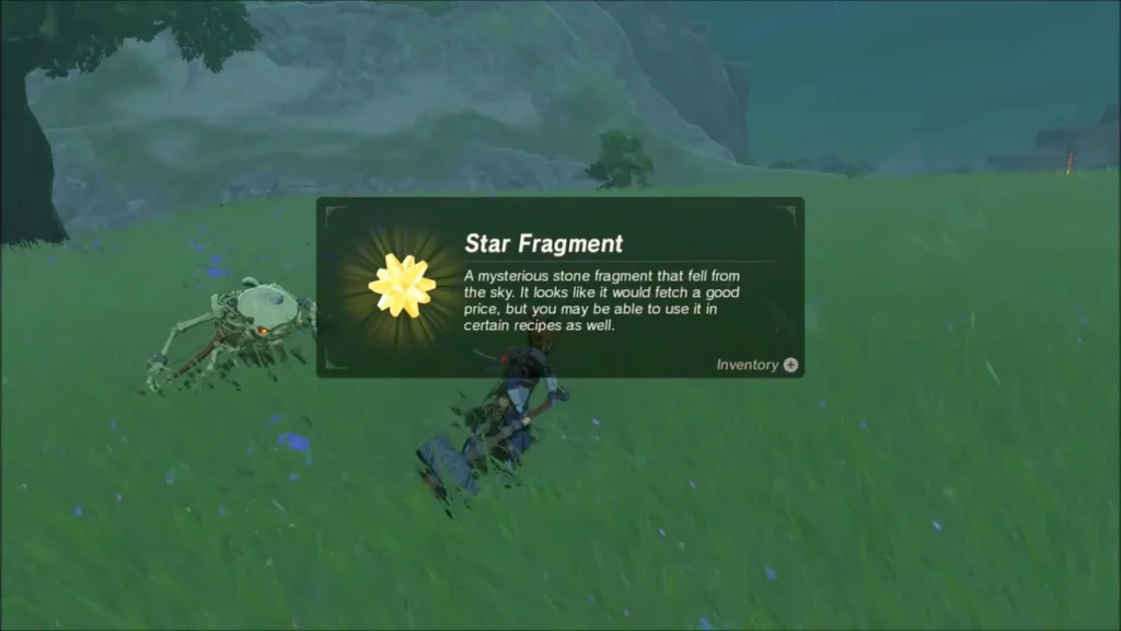 Link holding the Star Fragment with its item box