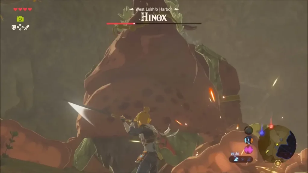Link slashing at the Hinox as sparks fly