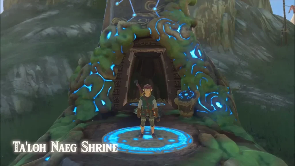 Link at the Ta'loh Naeg Shrine entrance