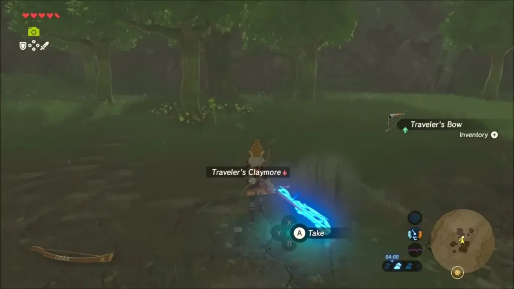 Traveler's Bow lying on the ground after the Hinox is defeated